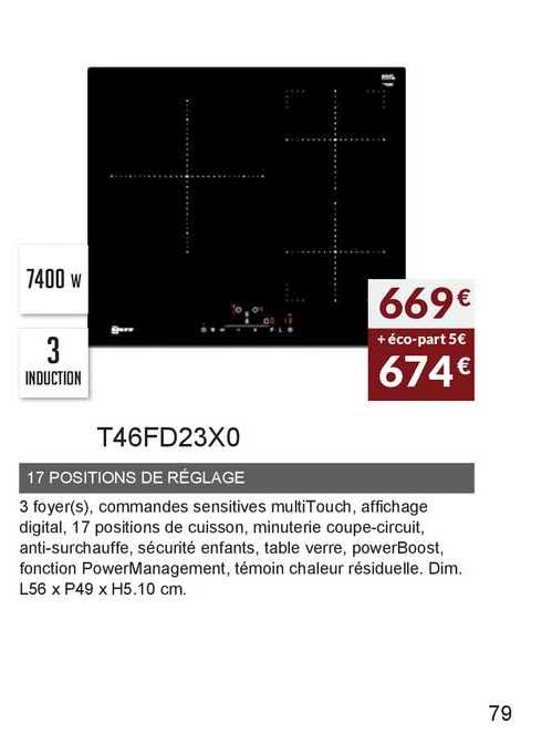 17 positions de réglage t46fd23x0