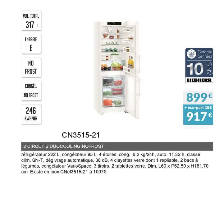 2 circtuits duocooling nofrost cn3515-21