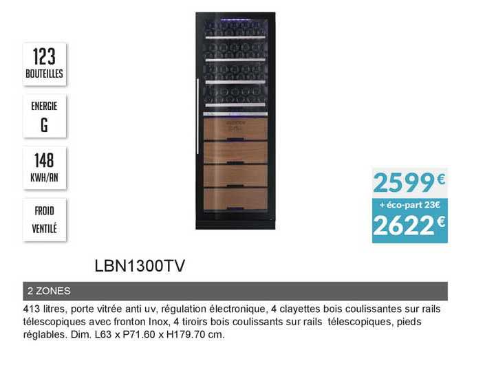 2 zones lbn1300tv
