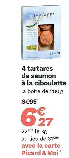 4 tartares de saumon à la ciboulette