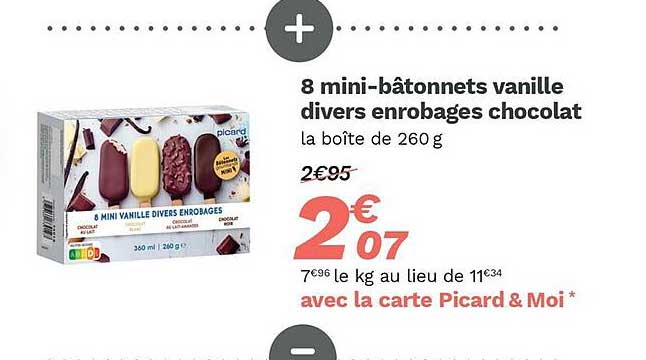 8 mini-bâtonnets vanille divers enrobages chocolat