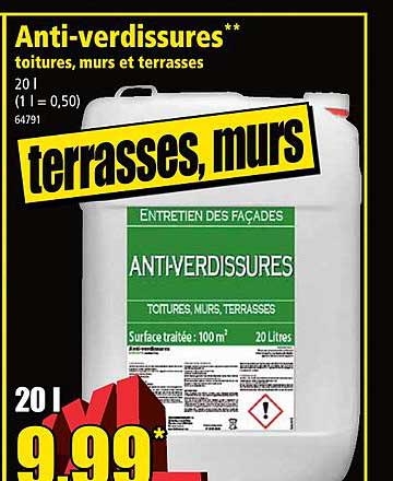 anti-verdissures toitures, murs et terrasses