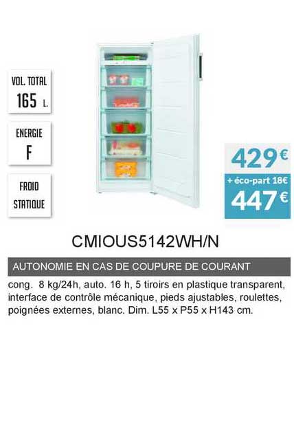 autonomie en cas de coupure de courant cmious5142wh n