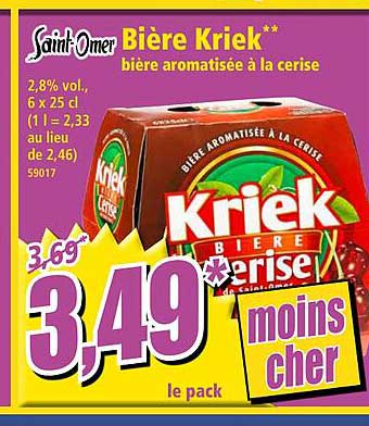 bière kriek bière aromatisée à la cerise saint-omer