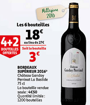 bordeaux supérieur 2016 château gandoy perrinat la bastide