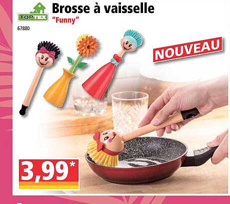 brosse à vaisselle "funny" toptex