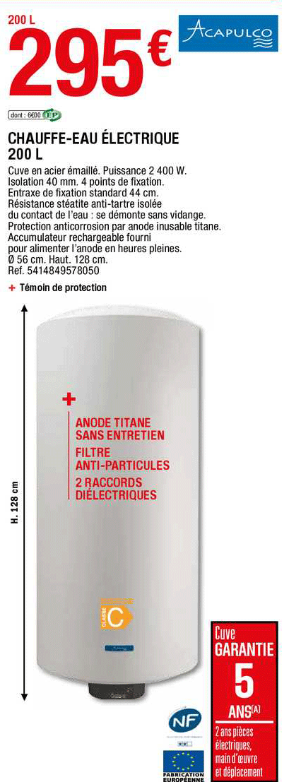chauffe-eau électrique 200 l