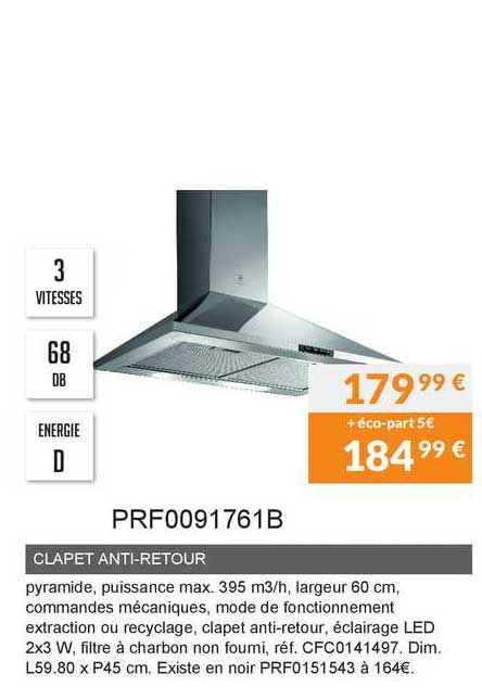 clapet anti-retour prf0091761b