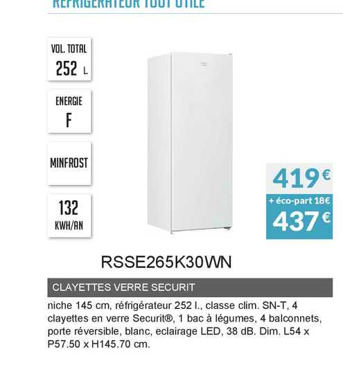 Clayettes Verre Securit Rsse265k30wn