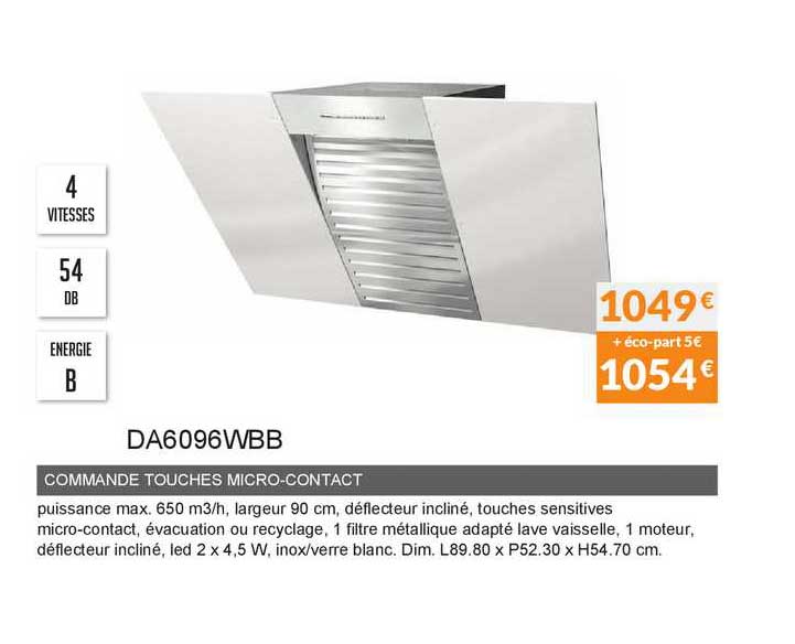 commande touches micro-contact da6096wbb