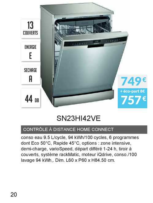 contrôle à distance home connect sn23hi42ve