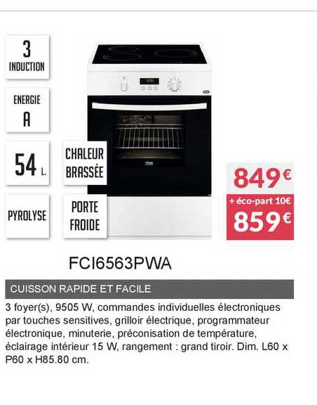 Cuisson Rapide De Facile Vci6563pwa