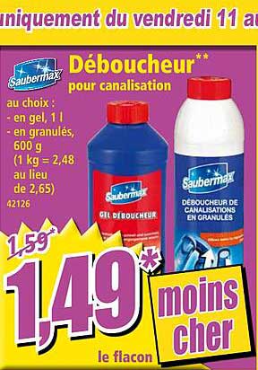 déboucheur pour canalisation saubermax