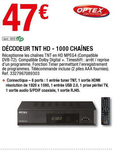 décodeur tnt hd - 1000 chaînes