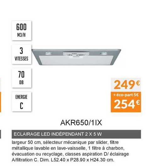 éclairage led indépendant 2 x 5 w akr650-1ix
