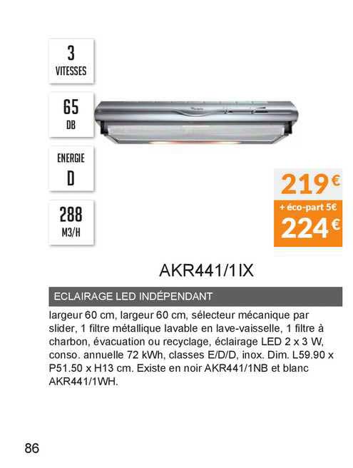 éclairage led indépendant akr441 1ix