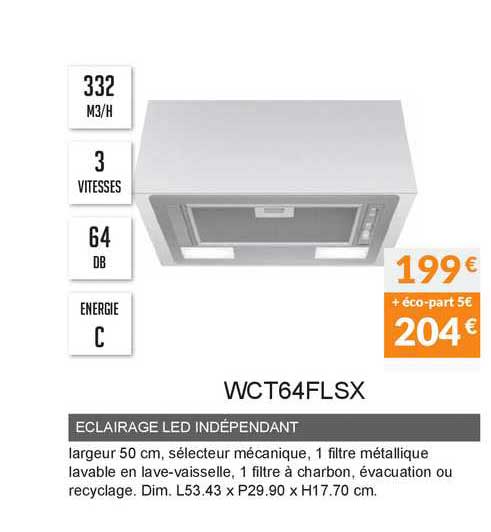 éclairage led indépendant wct64flsx