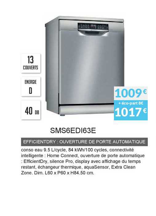 efficientdry : ouverture de porte automatique sms6edi63e