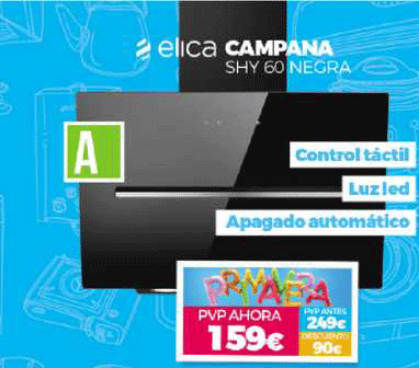 elica campana shy 60 negra