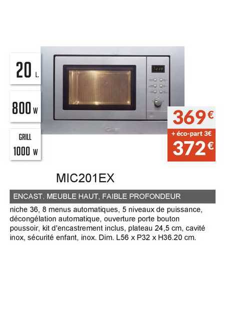 encast meuble haut faible profondeur mic201ex