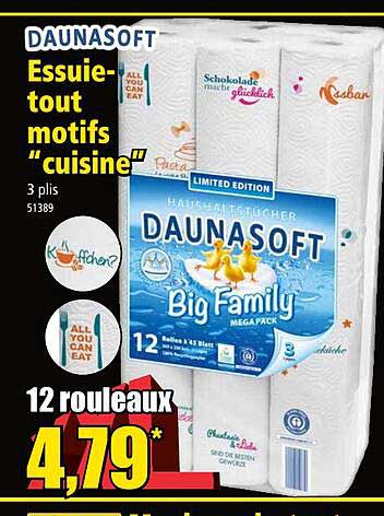 essuie-tout motifs "cuisine" daunasoft