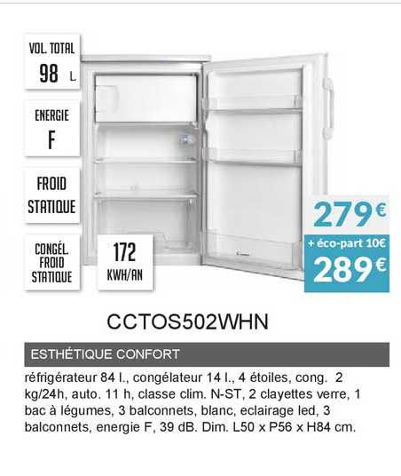 esthétique confort cctos502whn