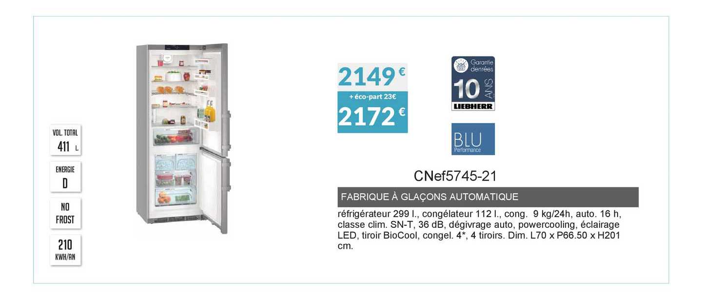 Fabrique à Glaçons Automatiqe Cnef5745-21