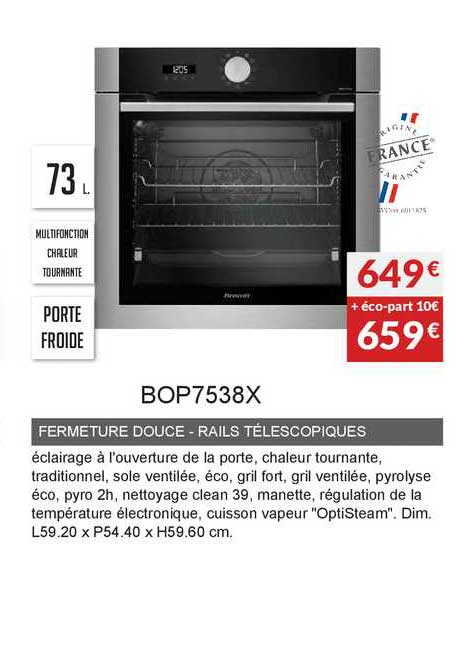 fermeture douce - rails télescopiques bop7538x