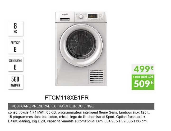 Freshcare Préserve La Fraîcheur Du Linge Ftcm118xb1fr