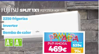 fujitsu split 1x1 asy 25ui-kp