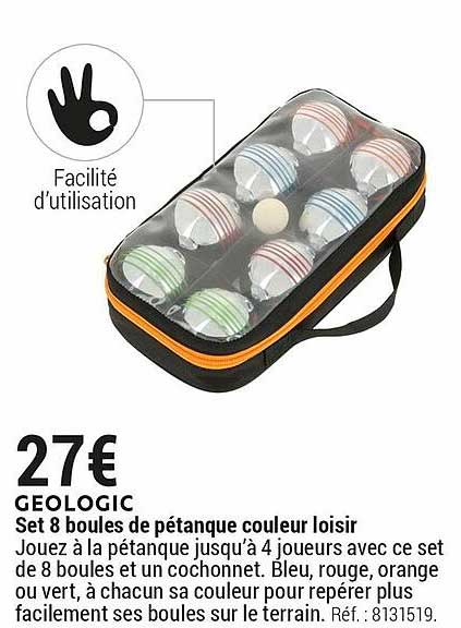 Geologic Set 8 Boules De Pétanque Couleur Loisir