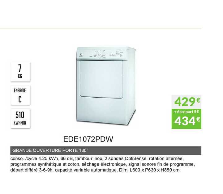 grande ouverture porte 180° ede1072pdw