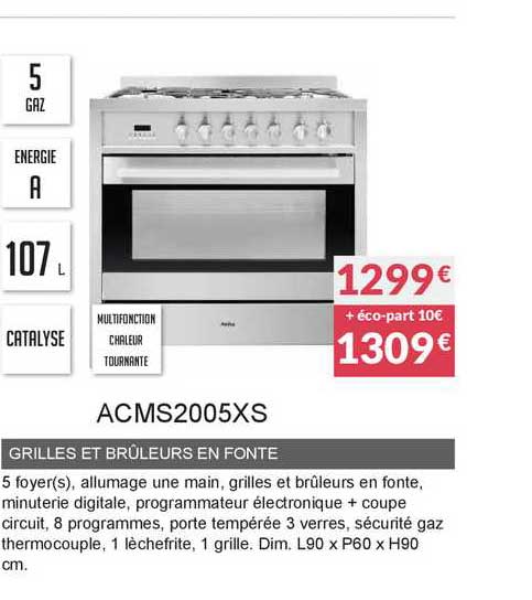 grilles et brûleurs en fonte acms2005xs