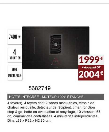 hotte intégrée moteur 100% étanche 5682749