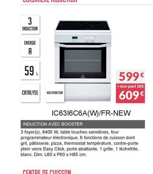 induction avec booster ic63i6c6a(w) fr-new