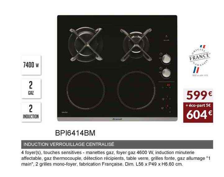 induction verrouillage centralisé bpi6414bm