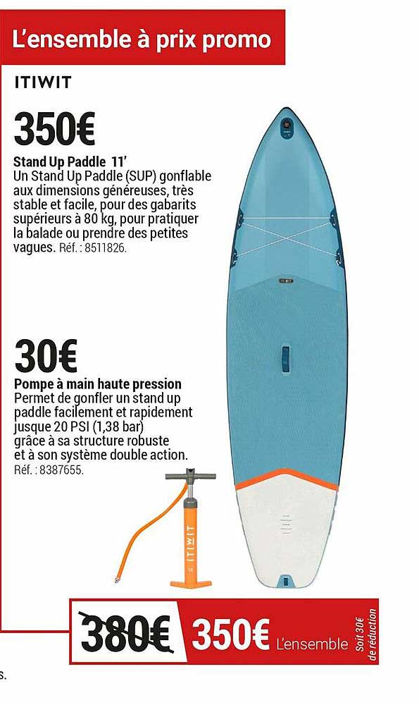 Itiwit Stand Up Paddle 11 Pompe à Main Haut Pression