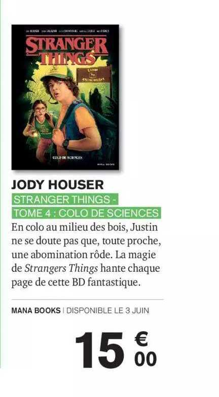 jody houser - stranger things - tome 4 : colo de sciences