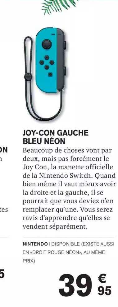 joy-con gauche bleu néon