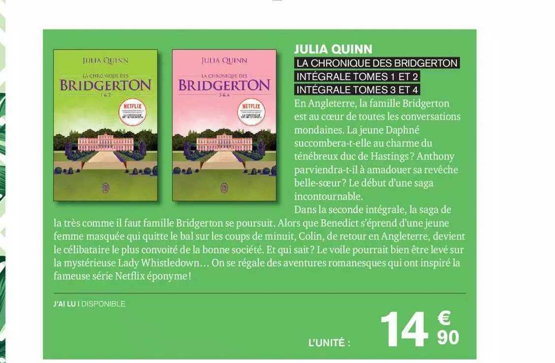 julia quinn la chronique des brdgeston intégrale tomes 1 et 2 , intégrale tomes 3 et 4