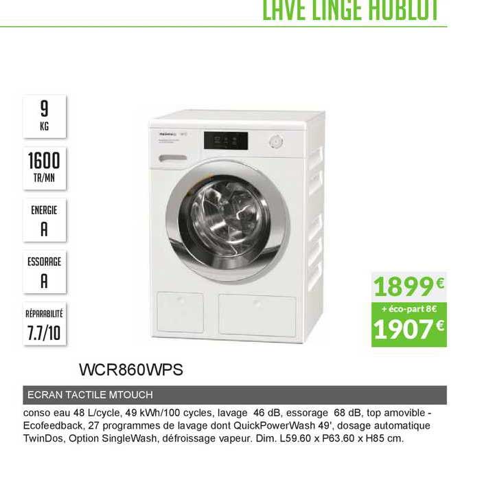 lave linge écran tactile mtouch wcr860wps