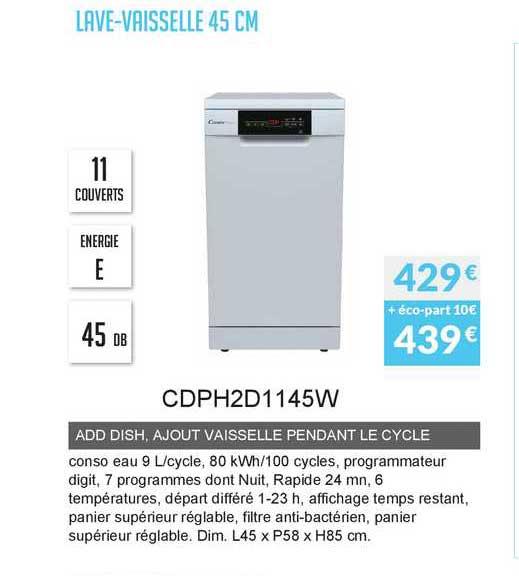 lave vaisselle 45 cm