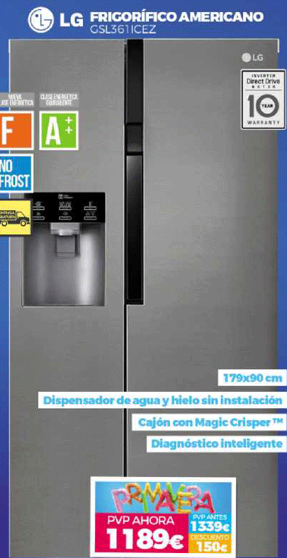 lg frigorifico americano gsl361icez