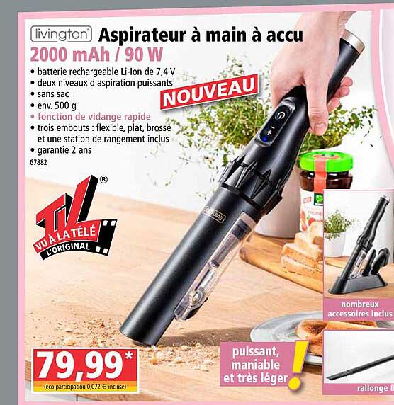 Livingtom Aspirateur à Main à Accu