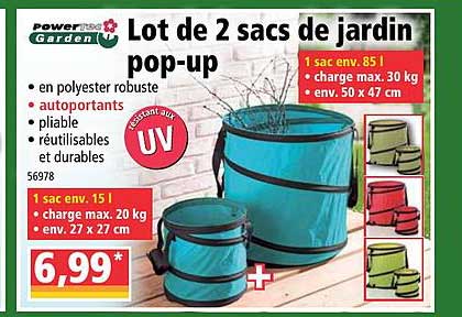 Lot De 2 Sacs De Jardin Pop-up Powertec Garden