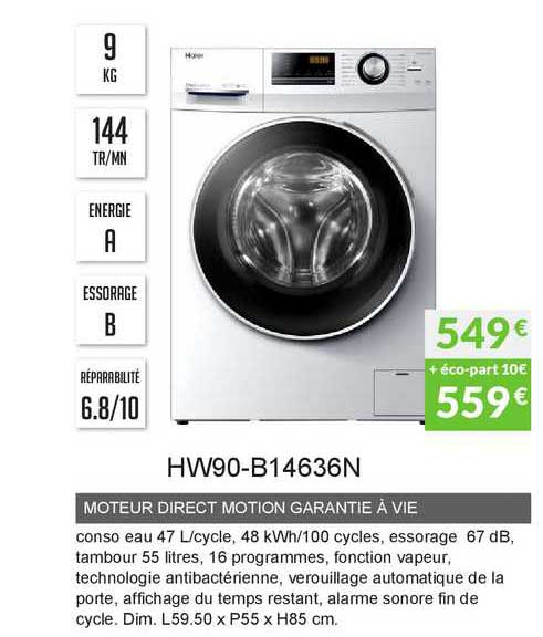 moteur direct motion grantie à vie hw90-b14636n