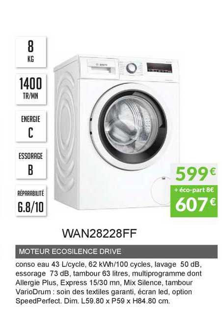 moteur ecosilence drive wan28228ff