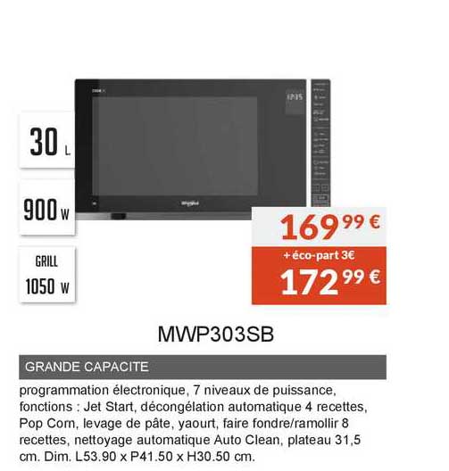 mwp303sb grande capacité