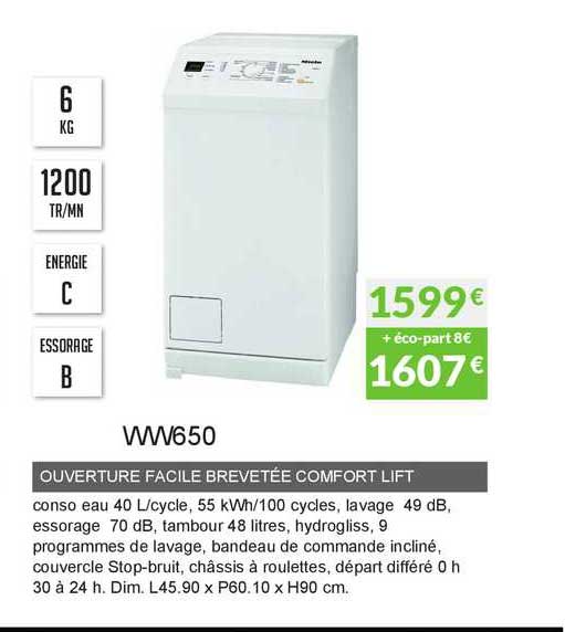 ouverture facile brevetée comfort lift ww650