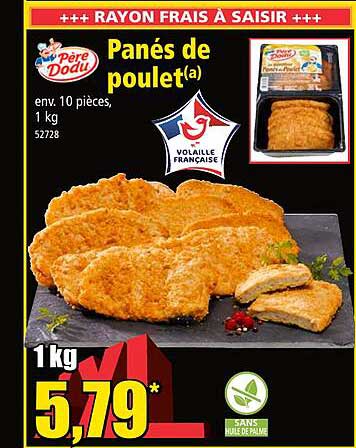 panés de poulet père dodu